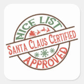 Sinterklare lijst goedgekeurd woord kerst vierkante sticker (Voorkant)