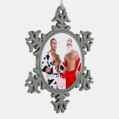 Sinterklare Mannen Tin Sneeuwvlok Ornament (Links)