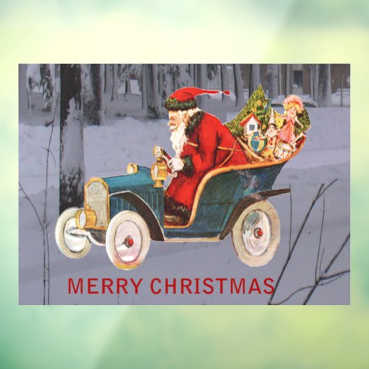  sinterklare moderne sneeuwscène 11x8 vinyl raamsticker (Vel 3)