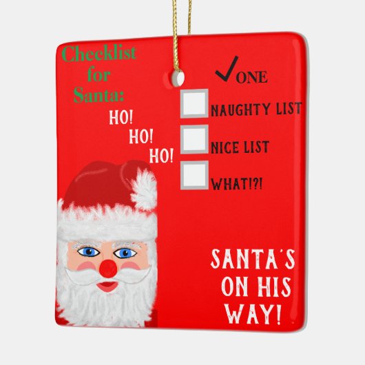 Sinterklare Naughty-lijstnaam Keramisch Ornament (Links)