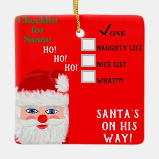 Sinterklare Naughty-lijstnaam Keramisch Ornament (Voorkant)