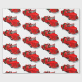 Sinterklas die een brandweermotor bestuurt cadeaupapier (Vlak)