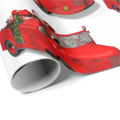 Sinterklas die een brandweermotor bestuurt cadeaupapier (Rol Hoek)