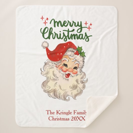 Sinterklasfamilie met prettige kerstdagen  sherpa deken (Voorkant)