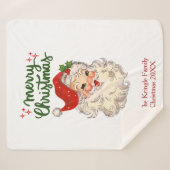 Sinterklasfamilie met prettige kerstdagen  sherpa deken (Voorkant (horizontaal))