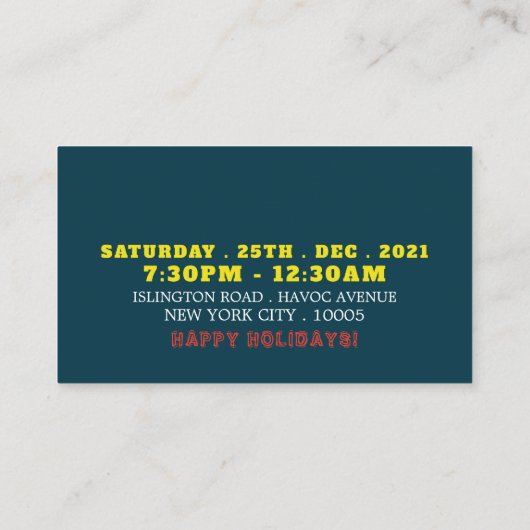 Sinterkletjes, kerstfeest Ticket Informatiekaartje (Achterkant)