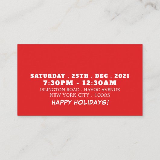 Sinterkletsen, kerstfeest, Ticket uitnodiging Informatiekaartje (Achterkant)