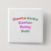 Sinterkletsen paashaas. vierkante button 5,1 cm (Voorkant)