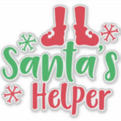 Sinterkletter, Elf Shoes, Snowflakes, Kerstmis Sticker (Voorkant)