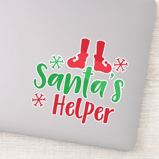 Sinterkletter, Elf Shoes, Snowflakes, Kerstmis Sticker (Detail)