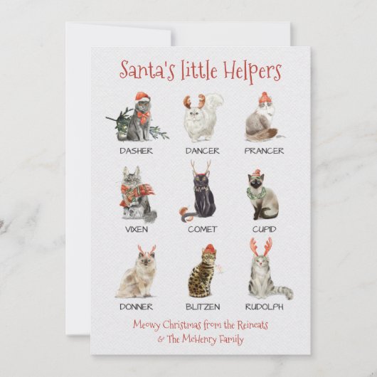 Sinterkletters met kleine helpers Cat Reindeer Feestdagenkaart (Voorkant)