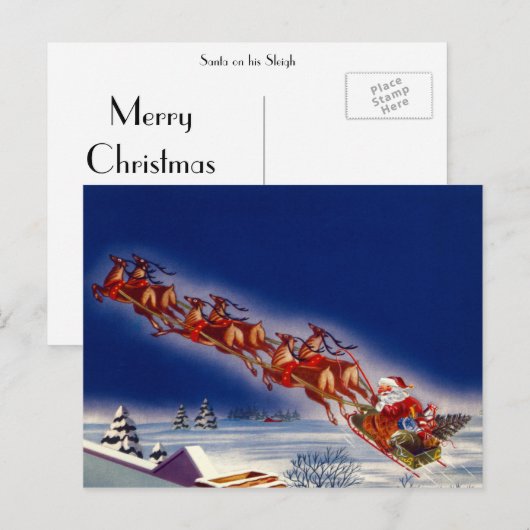 Sinterklon zijn sleigh feestdagenkaart (Voorkant / Achterkant)