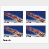 Sinterklon zijn sleigh rechthoekige sticker (Vel)