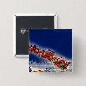 Sinterklon zijn sleigh vierkante button 5,1 cm (Voorkant /achterkant)