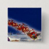 Sinterklon zijn sleigh vierkante button 5,1 cm (Voorkant)