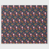 Sinterklusje met Rudolph Custom kerstfeestje Cadeaupapier (Vlak)