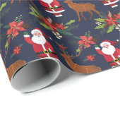 Sinterklusje met Rudolph Custom kerstfeestje Cadeaupapier (Rol Hoek)