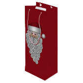 Sinterkop met krullende rode wijn wijn cadeautas (Achterkant Gekanteld)