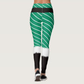 Sinterkostuums leggings met groene katoenwol (Achterkant)