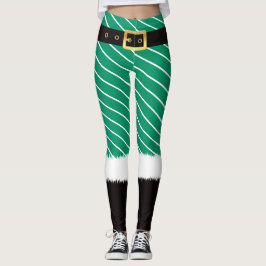 Sinterkostuums leggings met groene katoenwol