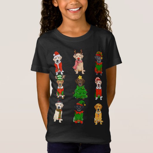 Sinterlabrador kerstboomverlichting ELF rendiertje T-shirt (Voorkant)