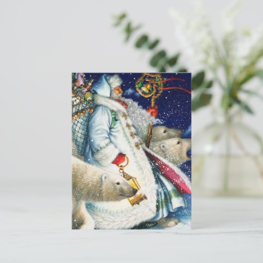 Sinterloopjongen met Beren Feestdagenkaart (Staand voorkant)