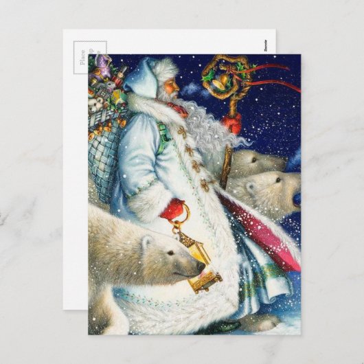 Sinterloopjongen met Beren Feestdagenkaart (Voorkant / Achterkant)