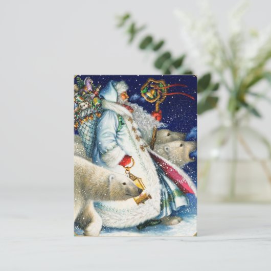 Sinterloopjongen met Beren Feestdagenkaart (Staand voorkant)