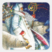 Sinterloopjongen met Beren Vierkante Sticker (Voorkant)
