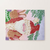 Sinterman en bunnies in de zonnepuzzel legpuzzel (Horizontaal)