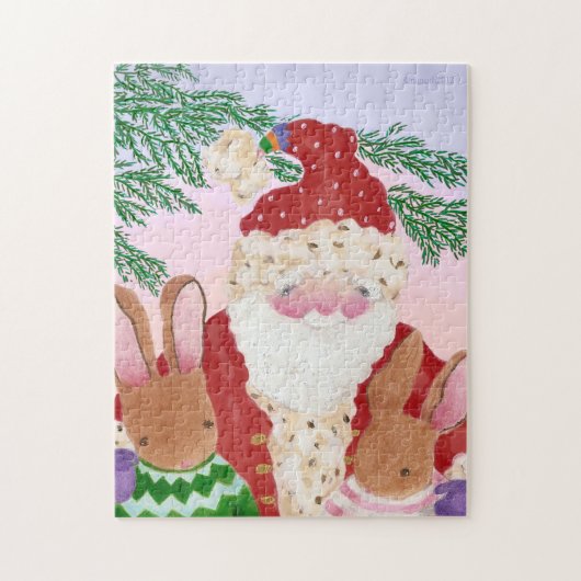 Sinterman en bunnies in de zonnepuzzel legpuzzel (Verticaal)