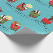 Sinterman en eenling op trein cadeaupapier (Hoek)