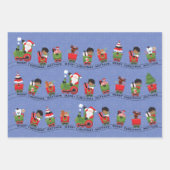 Sinterman en multiculturele jongen op trein inpakpapier vel (Voorkant 2)