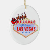 Sinterman en rendier op Las Vegas Sign Ornament (Rechts)