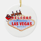 Sinterman en rendier op Las Vegas Sign Ornament (Voorkant)