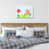 Sinterman en Rudolf met de lijst Canvas Afdruk (Insitu (Slaapkamer))