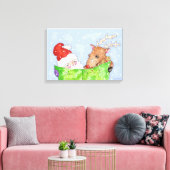 Sinterman en Rudolf met de lijst Canvas Afdruk (Insitu (Woonkamer))