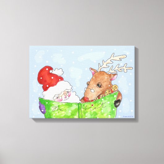 Sinterman en Rudolf met de lijst Canvas Afdruk (Voorkant)