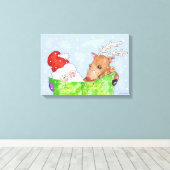 Sinterman en Rudolf met de lijst Canvas Afdruk (Insitu (Houten vloer))
