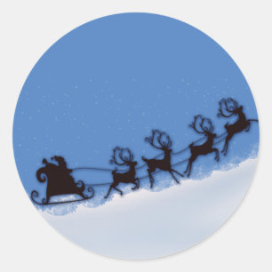 Sinterman en zijn rendier ronde sticker