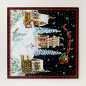 Sinterman en zijn rendierpuzzel legpuzzel (Horizontaal)