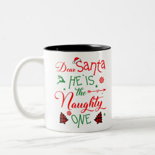 Sinterman, hij is de ondeugende familie Christma. Tweekleurige Koffiemok