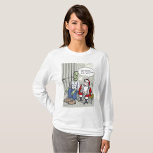Sinterman in de gevangenis shirt met witte lange m
