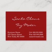 Sinterman in de rendierbarn visitekaartje (Achterkant)