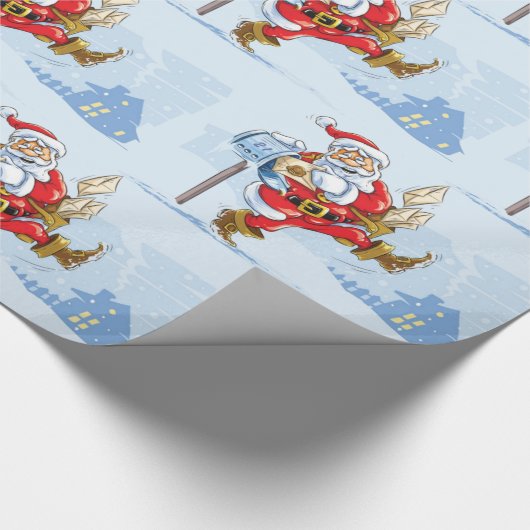 Sinterman in de sneeuw cadeaupapier (Hoek)