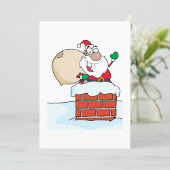 Sinterman in een Chimney Festive-uitnodiging Kaart