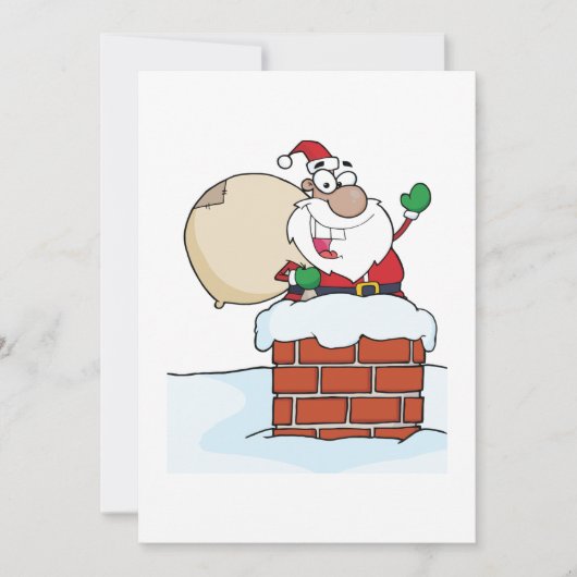 Sinterman in een Chimney Festive-uitnodiging Kaart (Voorkant)