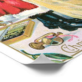 Sinterman met een grote zak cadeautjes poster (Hoek)