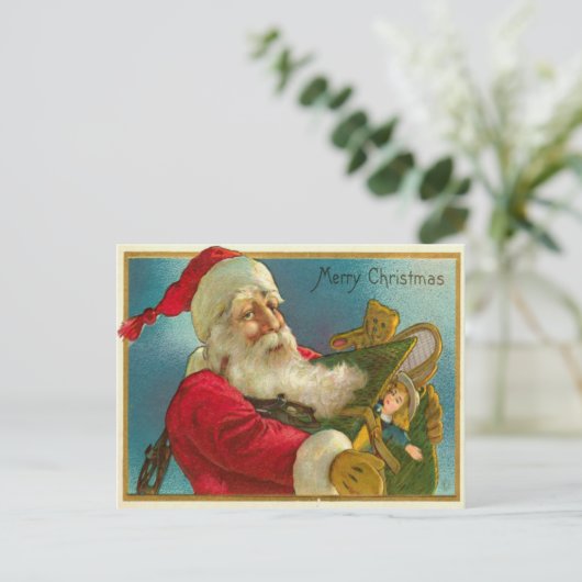 Sinterman met geschenken feestdagenkaart (Staand voorkant)