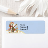 Sinterman met kinderen die in Sneeuwblauw lopen Etiket (Insitu)